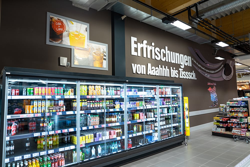 Edeka Kalte Getränke Schild